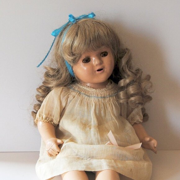 1930's Composition Nancy doll? 17" Open/close eyes with teeth - Picture 1 of 11
